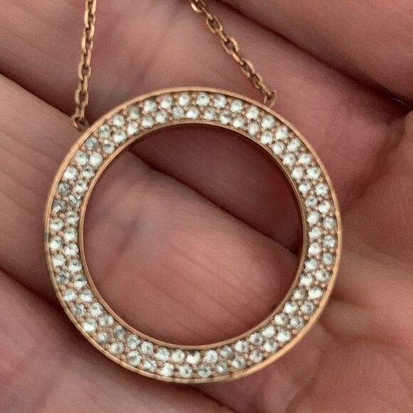 Michael Kors Open Circle Eternity Pendant Necklace - Rose Gold - Circle of Life - Picture 10 of 11
